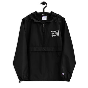 "Whatever devil!" Embroidered Champion Packable Jacket
