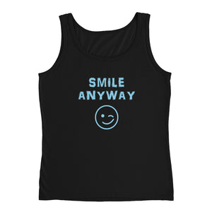 "Smile Anyway" Tank Sky Blue Letter