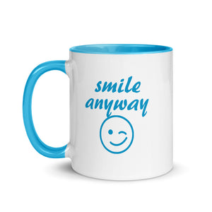 Smile Anyway Blue Mug