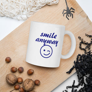 Smile Anyway Navy Mug