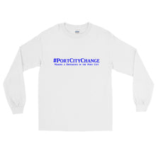Load image into Gallery viewer, #PortCityChange Blue Letter LS