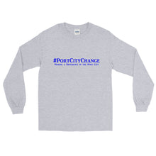 Load image into Gallery viewer, #PortCityChange Blue Letter LS