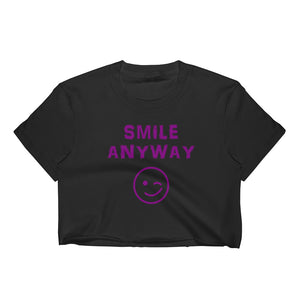 "Smile Anyway" Crop Purple Letter