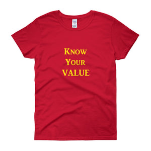"Know Your Value" Gold Letter
