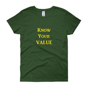 "Know Your Value" Gold Letter