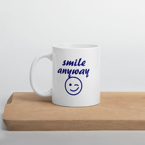 Smile Anyway Navy Mug