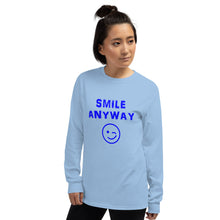 Load image into Gallery viewer, &quot;Smile Anyway&quot; LS Blue