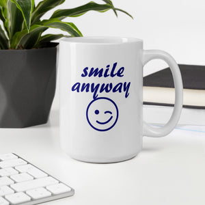 Smile Anyway Navy Mug