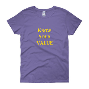 "Know Your Value" Gold Letter