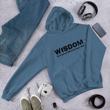 Load image into Gallery viewer, WISDOM Hoodie Black Letter