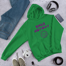 Load image into Gallery viewer, &quot;Smile Anyway&quot; Hoodie Purple