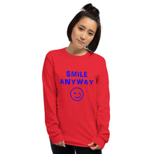 Load image into Gallery viewer, &quot;Smile Anyway&quot; LS Blue