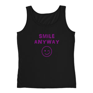 "Smile Anyway" Tank Purple Letter