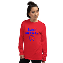 Load image into Gallery viewer, &quot;Smile Anyway&quot; LS Blue