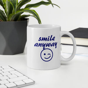 Smile Anyway Navy Mug