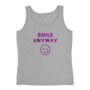 "Smile Anyway" Tank Purple Letter
