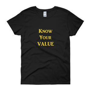 "Know Your Value" Gold Letter