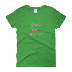 "Know Your Value" Pink Letter