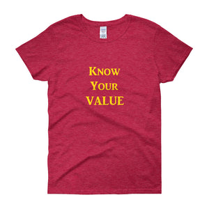 "Know Your Value" Gold Letter