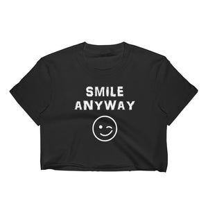 "Smile Anyway" Crop White Letter