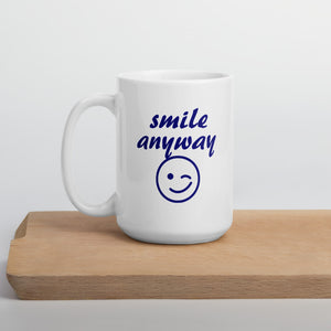 Smile Anyway Navy Mug