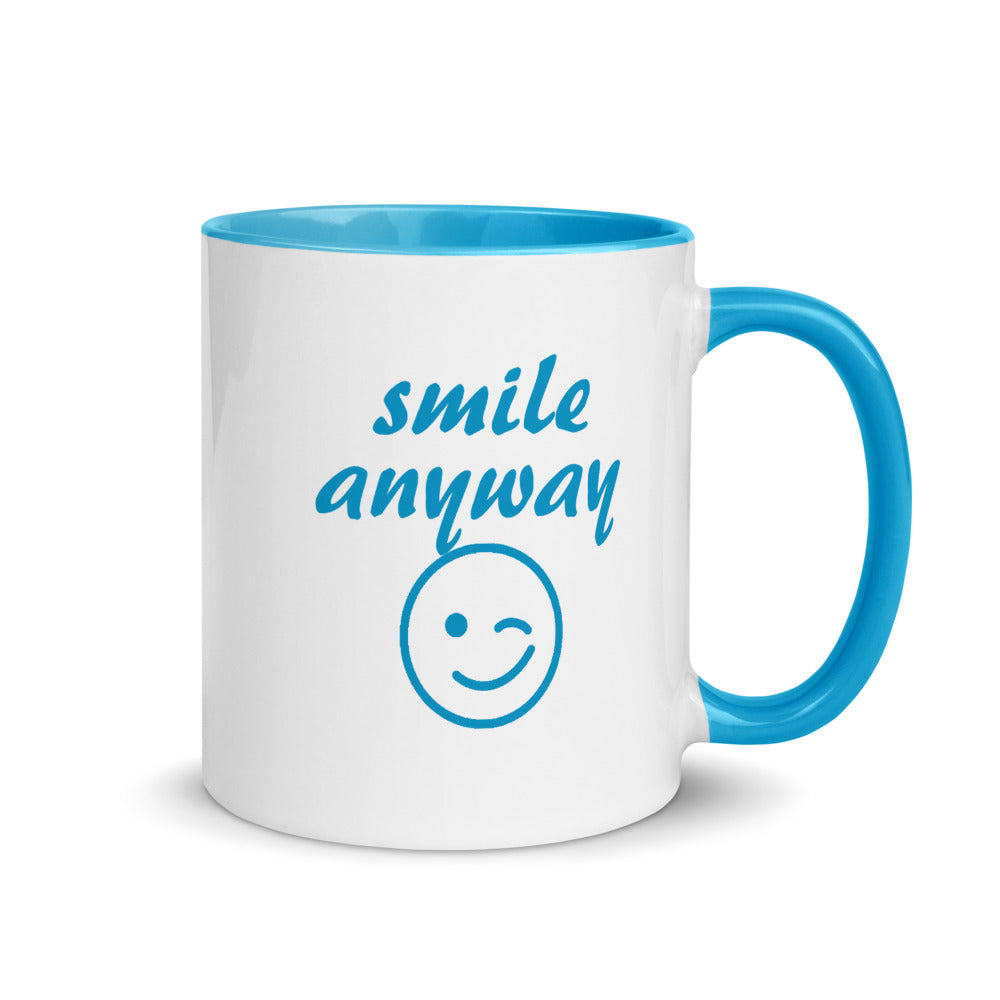 Smile Anyway Blue Mug