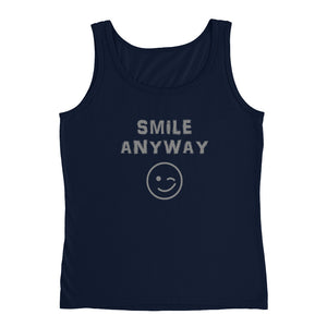 "Smile Anyway" Tank Gray Letter