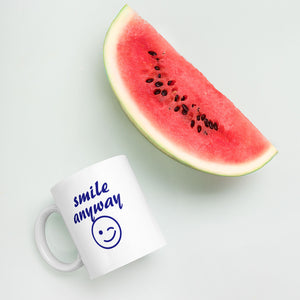 Smile Anyway Navy Mug