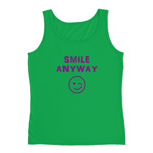 "Smile Anyway" Tank Purple Letter