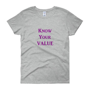 "Know Your Value" Purple Letter