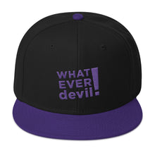 Load image into Gallery viewer, &quot;Whatever devil!&quot; Purple Letter Snapback